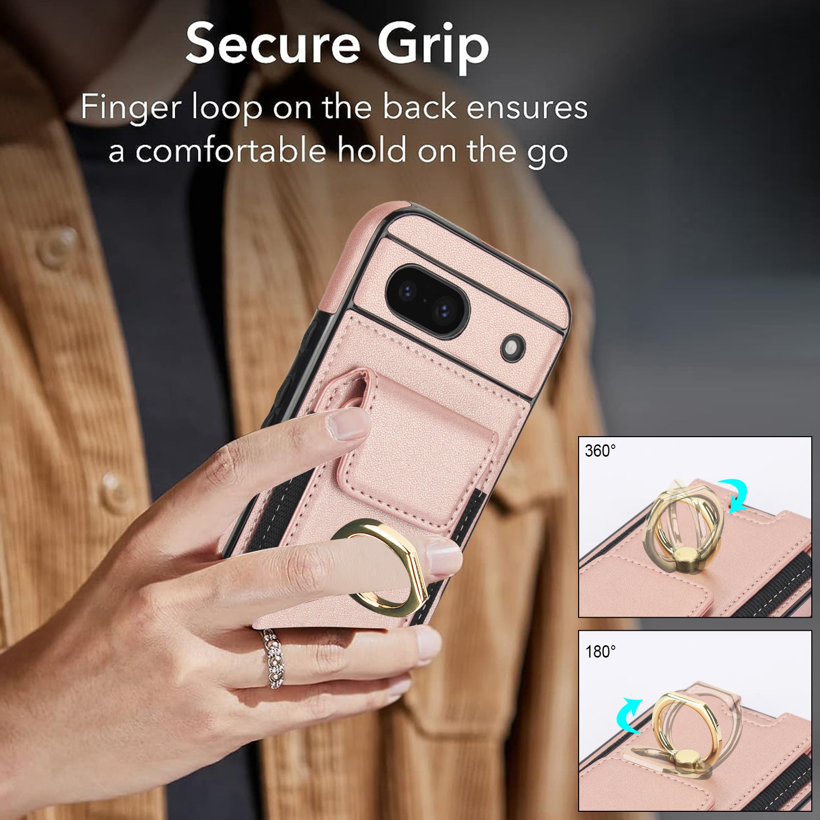 For Google Pixel 8a Kickstand Case PU Leather+TPU Phone Cover with Card Slots For Google Pixel 8a Kickstand Case PU Leather+TPU Phone Cover with Card Slots